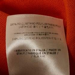 Fendi Orange Logo Print Knit Mesh Panel Detail Sleeveless Long Dress S