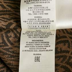 Fendi Brown Monogram Jacquard Knit Ruched Midi Dress S