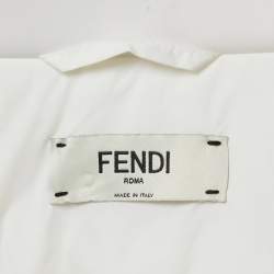 Fendi White Logo Print Jersey Ski Jacket S