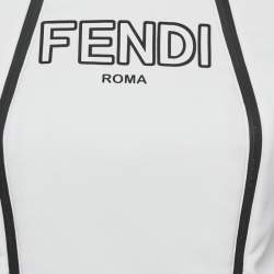 Fendi White Logo Print Jersey Ski Jacket S