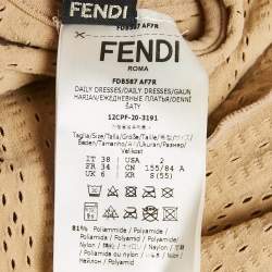 Fendi Brown Silk Byssus Column Midi Dress S