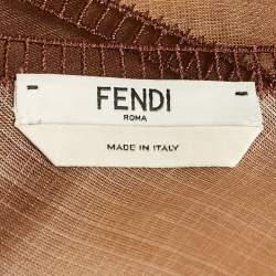 Fendi Brown Silk Byssus Column Midi Dress S