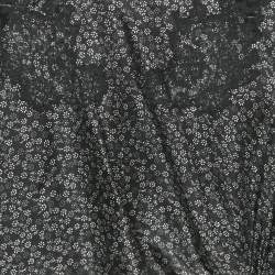 Fendi Black Floral Print Fading Silk Lace Trim Mini Dress S
