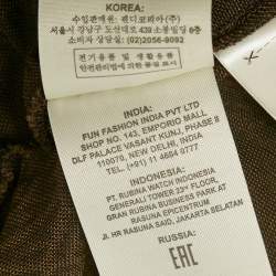 Fendi Brown FF Zucca Monogram Jacquard Knit Strapless Crop Top S