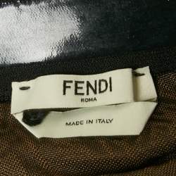 Fendi Brown FF Zucca Monogram Jacquard Knit Strapless Crop Top S