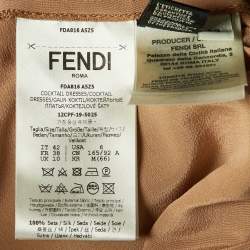Fendi Beige Silk Crepe Belted Shirt Dress M