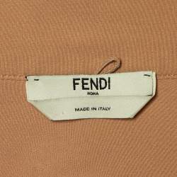 Fendi Beige Silk Crepe Belted Shirt Dress M