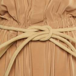 Fendi Beige Silk Crepe Belted Shirt Dress M