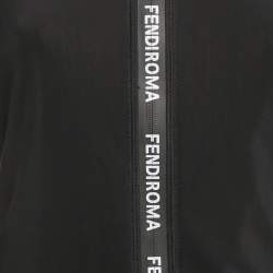 Fendi Black Jersey Logo Band Detail Zip-Up Jacket S