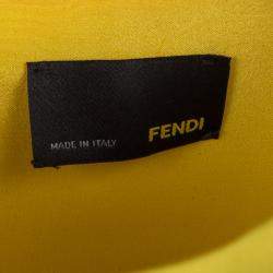 Pre Owned Fendi Yellow Wool Stitch Detail Sleeveless Belted Dress S