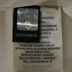 Pre Owned Fendi White Cotton Gathered Wrap Blouse S