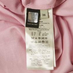 Pre Owned Fendi Special Edition Pink Fox Fur Trim Jersey T-Shirt XS