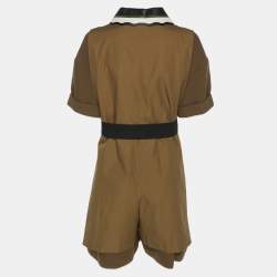 Fendi Brown Cotton Belted Jumpsuit M