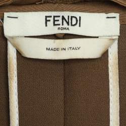 Fendi Brown Cotton Belted Jumpsuit M