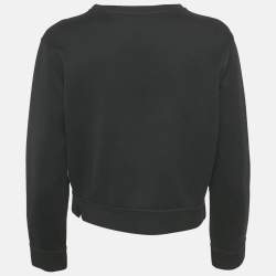Fendi Black Cotton Monster Eye Print Cropped Sweatshirt S