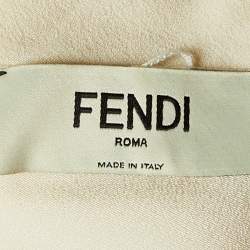Fendi X Antonio Lopez Ivory Silk Cady Cape Maxi Dress M