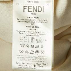 Fendi X Antonio Lopez Ivory Silk Cady Cape Maxi Dress M
