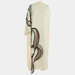 Fendi X Antonio Lopez Ivory Silk Cady Cape Maxi Dress M