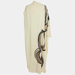 Fendi X Antonio Lopez Ivory Silk Cady Cape Maxi Dress M