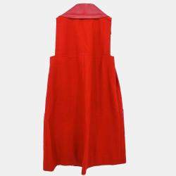 Fendi Red Wool Sleeveless Jacket IT 42
