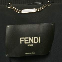 Fendi Brown Pearl Detail Mink Fur Zip-Up Jacket S