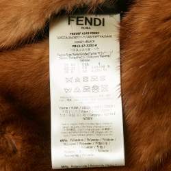 Fendi Brown Pearl Detail Mink Fur Zip-Up Jacket S