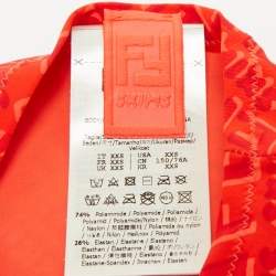 Pre Owned Fendi x Skims Red Monogram Jersey Bodycon XXS
