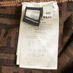 Pre Owned بنطلون رياضي فندي جيرسي بني زوكا صغير