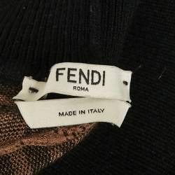 Pre Owned بنطلون رياضي فندي جيرسي بني زوكا صغير