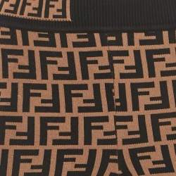 Pre Owned بنطلون رياضي فندي جيرسي بني زوكا صغير