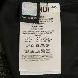 Fendi Grey Stripe FF Zucca Jacquard Cotton Blend Jacket S