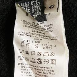 Pre Owned Fendi Black Logo Intarsia Wool Knit Crewneck Sweater M