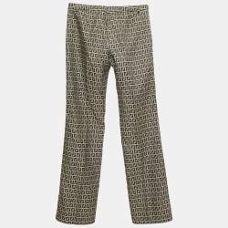 Pre Owned Fendi Blue FF Jacquard Trousers S
