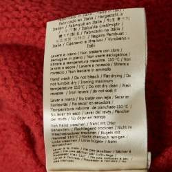 Pre Owned Fendi Red Logo Intarsia Wool Knit Turtle Neck Sweater M