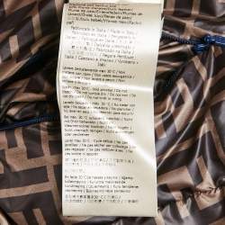 Pre Owned Fendi x Fila Blue Zucca Print Nylon Reversible Down Jacket S