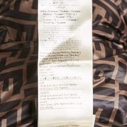 Pre Owned Fendi x Fila Blue Zucca Print Nylon Reversible Down Jacket S