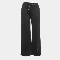 Fendi Black & White Monogram Logo Print Silk Crepe De Chine