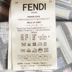 Pre Owned Fendi Black FF Print Satin T-Shirt S
