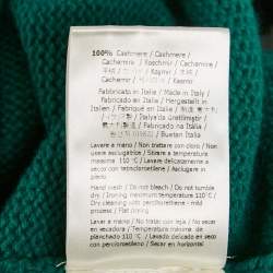 Pre Owned Fendi Green Rib Knit Crewneck Sweater S
