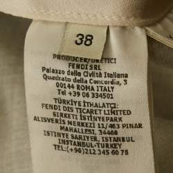 Pre Owned Fendi Grey Wool Pleated Layered Shorts S