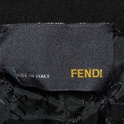 Pre Owned Fendi Black Silk Crepe Wide Leg Trousers S