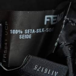 Pre Owned Fendi Black Silk Crepe Wide Leg Trousers S