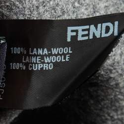 Pre Owned Fendi Grey Wool Ruffled Button Front Overcoat S