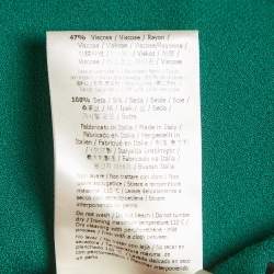 Pre Owned Fendi Green & White Crepe Pleated Midi Skirt S