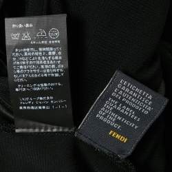 Pre Owned Fendi Black Jersey Logo Detail Belted Sleeveless Mini Dress S
