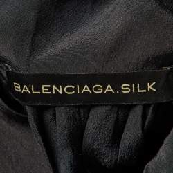 Pre Owned Balenciaga Black Silk Halter Neck Asymmetric Maxi Dress S