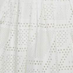 Pre Owned Fendi White Cut-Out Pleated Mini Skirt M