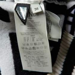 Pre Owned بلوفر فنْدي تريكو جاكار بألوان أحادية بياقة V مقاس صغير جدًا (إكسترا سمول)