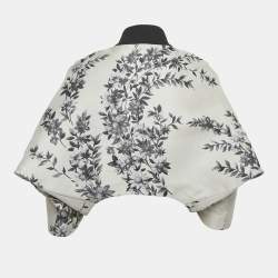 Pre Owned Fendi Beige Floral Jacquard Cropped Zip -Up Jacket XS