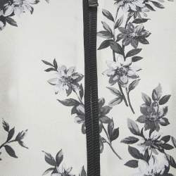 Pre Owned Fendi Beige Floral Jacquard Cropped Zip -Up Jacket XS